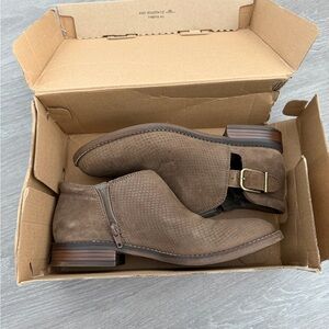 Clarks Collection Brown Buckle Ankle Booties